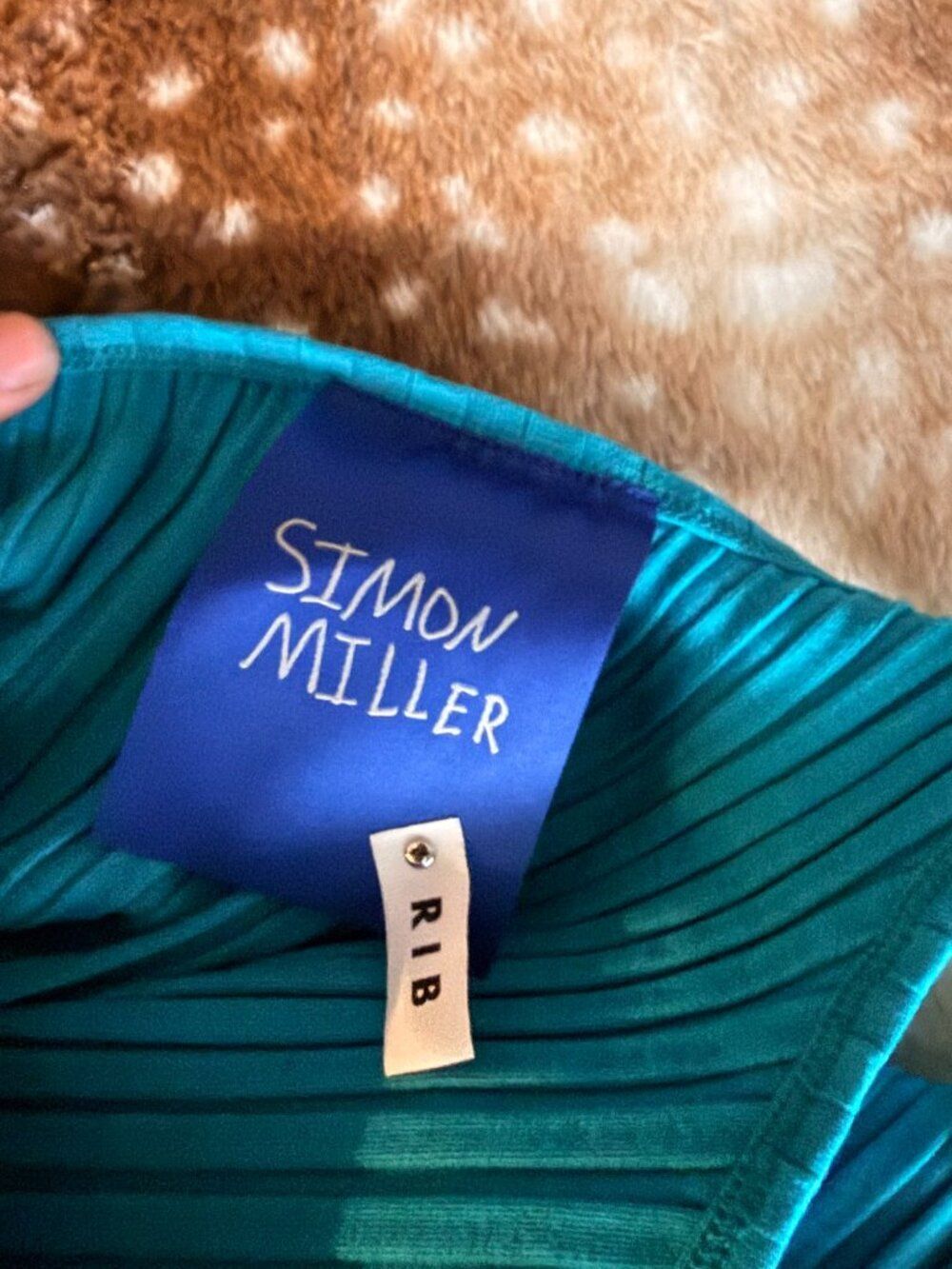 Simon Miller Oline Dress Pool Teal Ribbed One Shoulder Maxi Size S - Picture 6 of 6